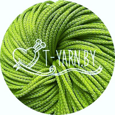 Полиэфирный шнур с сердечником, цвет Салатовый Люминесцентный, 5мм, 200м, пасма